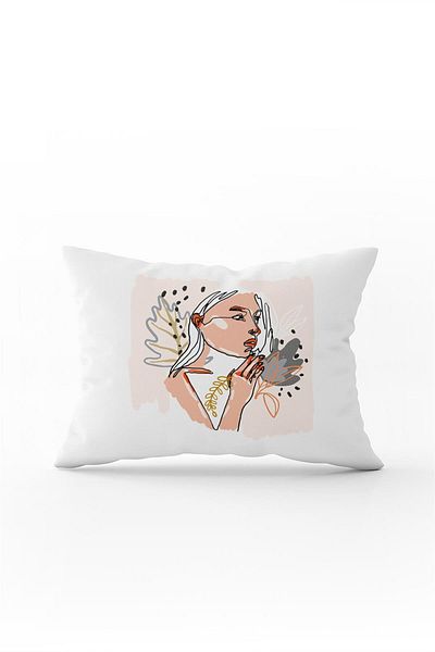 Cango Home Double Sided 35x50 White Pink Figured Throw Pillow Pillow Case - Cgh194-3550