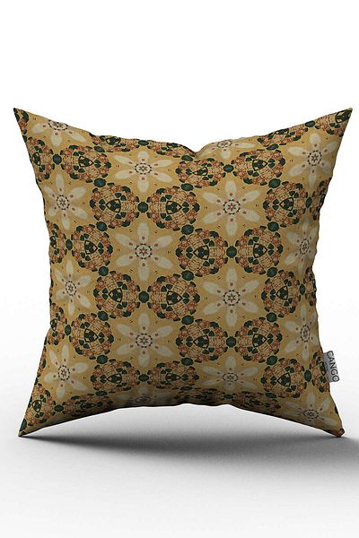 Cango Home Husă de pernă cu model retro vintage, galbenă, verde, imprimată digitală - Otyk026