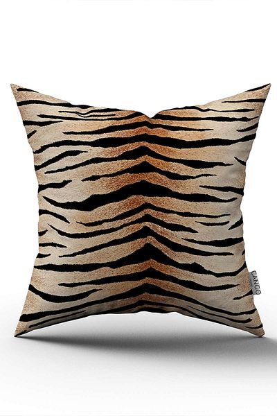 Cango Home Brown Black Zebra Patterned Digital Printing Throw Pillow Pillow Case - Cgh366