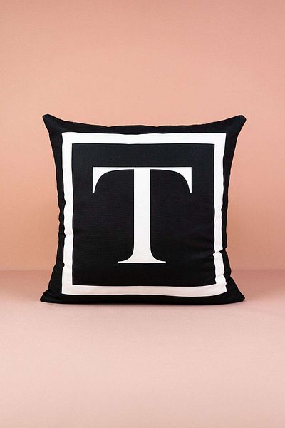 Cango Home Husa De Perna Arunca Litera Litera T - 43x43 Cm