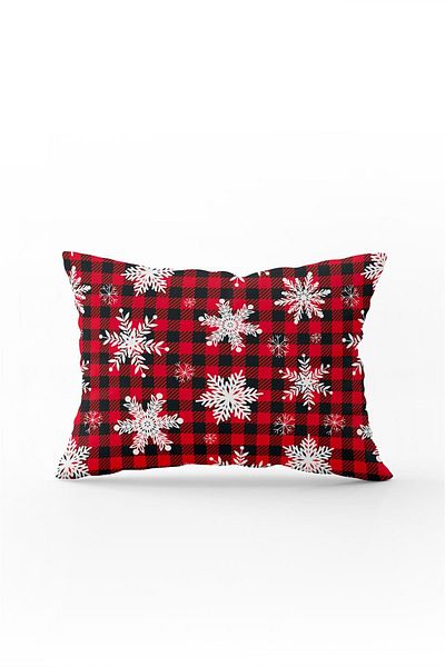 Cango Home Double Sided 35x50 Red White Christmas Themed Digital Printed Throw Pillow Pillow Case - Cgh302-3550