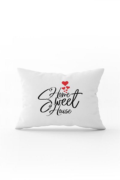 Cango Home White Black Home Sweet Home Written Digital Printing Throw Pillow Pillow Case - Cgh405-3550 Double Sided Bass