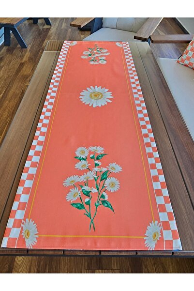 Damalı ve Papatya Desenli Çift Taraflı Runner&Kırlent Takım