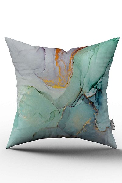 Cango Home Husă de pernă cu imprimare digitală decorativă abstractă, galbenă, albastră - Otyk028