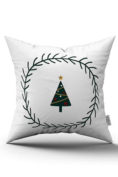 Cango Home Green Red Christmas Themed Digital Printed Throw Pillow Cover Cgh906