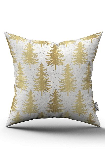 Cango Home Yellow White Christmas Themed Digital Printed Throw Pillow Cover Cgh790