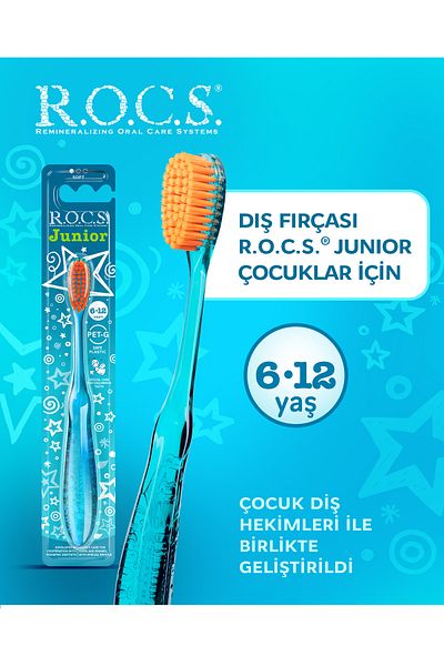 R.O.C.S. Blue Junior 6-12 Years Toothbrush