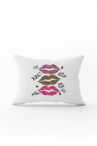 Cango Home White Pink Modern Leopard Pattern Digital Printing Throw Pillow Pillow Case - Cgh426-3550 Double Sided Print