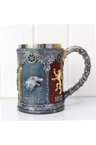 FG KONNİCHİWA Game of Thrones Thrown Games Trophy Mug Steel Thermos Cup 3 Sizes Embossed