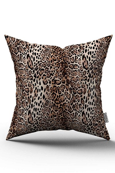 Cango Home Husă de pernă maro neagră cu model leopard cu imprimare digitală - Cgh370