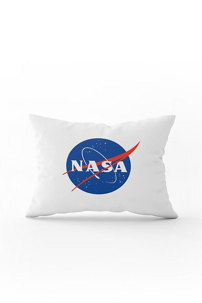Cango Home Husă de pernă cu imprimare digitală, alb, albastru, Nasa - Cgh447-3550, imprimată pe două fețe