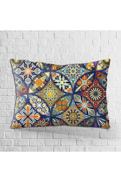 Cango Home Husă de pernă cu două fețe, 35x50, bleumarin, retro, cu model vintage, imprimată digitală - Otyk023-3550