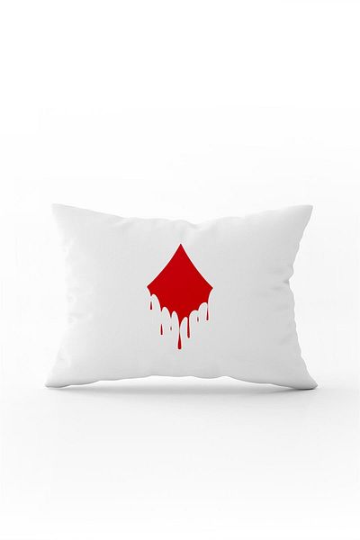 Cango Home Red Tile Playing Cards Patterned Digital Printed Throw Pillow Cover Cgh768-3550 Double Sided Printed