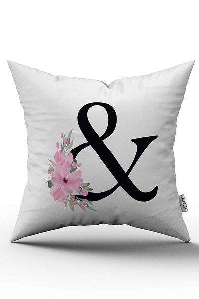 Cango Home Pink Floral Lettered Throw Pillow Cover & Sign