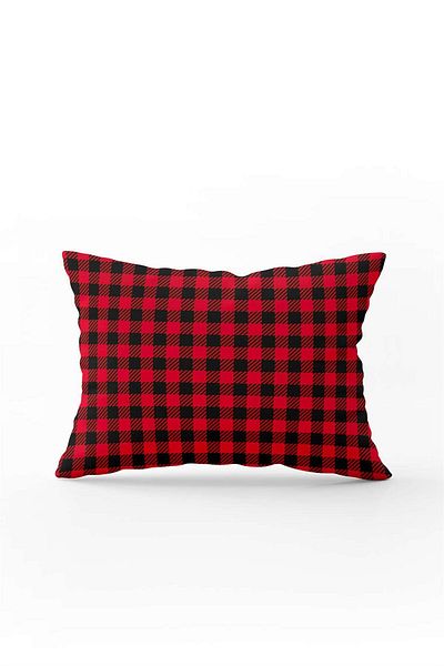 Cango Home Red Black Christmas Themed Plaid Patterned Digital Printed Throw Pillow Cover Cgh800-3550 Double Sided Ba