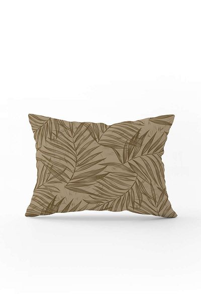Cango Home Față de pernă cu două fețe, 35x50, verde maro, frunze tropicale, imprimată digitală - Otyk321