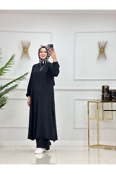 VALENS BOUTİQUE Hijab Dress and Ankle Length Pants Set - Long Hijab Set