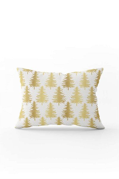 Cango Home Yellow White Christmas Themed Digital Printed Throw Pillow Cover Cgh790-3550 Double Sided Printed