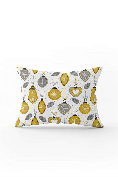 Cango Home Yellow Gray Christmas Themed Digital Printed Throw Pillow Cover Cgh842-3550 Double Sided Printed