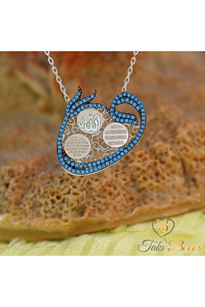 Takı Boom Vav Dualı Kolye, Lale Desenli Kolye, Ayetel Kürsi Nazar Duası Ve Al...