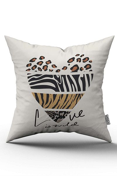 Cango Home Brown Black Modern Leopard Zebra Pattern Digital Print Throw Pillow Pillow Case - Cgh382