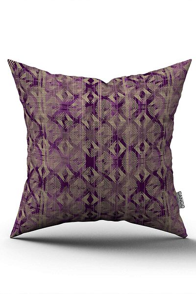 Cango Home Față de pernă cu model geometric modern, mov maro, imprimare digitală - Cgh495