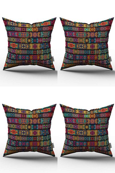 Cango Home Retro Historical Design Digital Printed 4Kmbs195 Contaminated Case Set Orange Yellow Green Blue
