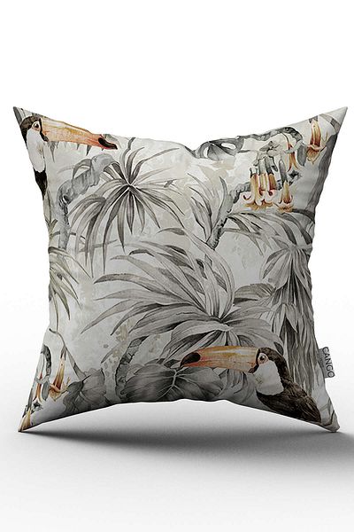 Cango Home Husa de perna tropicala alb verde - fata dubla, imprimata digitala - Otyk050-ct