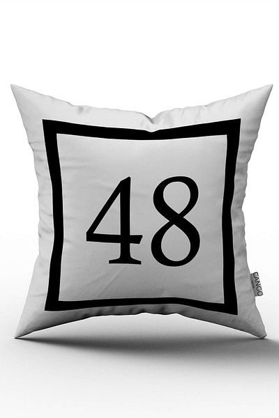 Cango Home Husă de pernă cu imprimare digitală numerică alb-negru 48