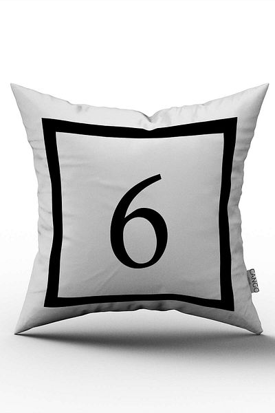 Cango Home Husă de pernă cu imprimare digitală numerică alb-negru -6