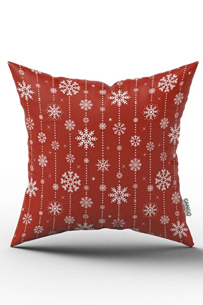 Cango Home Față de pernă cu temă de Crăciun, roșu și alb, imprimată digitală ...