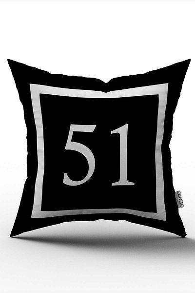 Cango Home Husă de pernă cu imprimare digitală numerotată 51