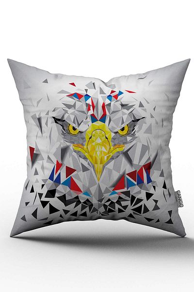 Cango Home White Black Eagle Figured Digital Printed Throw Pillow Cover - Otyk611
