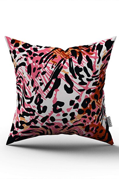 Cango Home Husă de pernă cu model leopard, roz, negru, imprimare digitală - C...