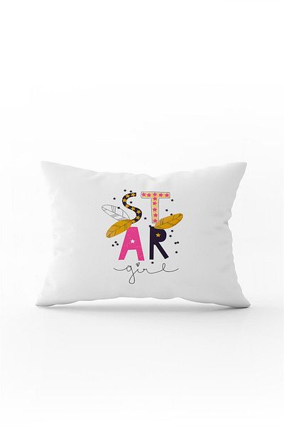 Cango Home Husă de pernă decorativă cu imprimare digitală cu litere de stea albă - Cgh481-3550 imprimată pe două fețe