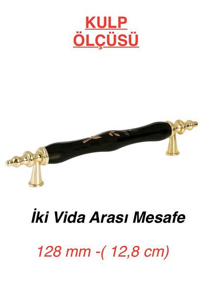 Porcellana Perla Mobilier din porțelan de 12,8 cm - Mâner, sertar dulap, metal auriu negru, bucătărie Asos128mm-stk3000