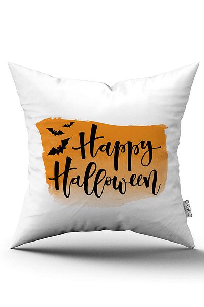 Cango Home Orange Halloween Pumpkin Patterned Digital Printed Throw Pillow Cover Cgh763