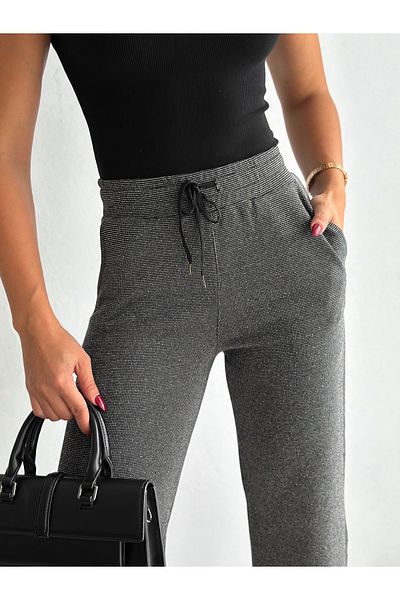 MaxiMor Women's Poly Viscose Fabric Waist Lace-Up Loose Fitting Trousers