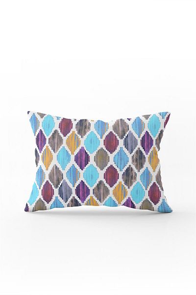 Cango Home Față de pernă cu două fețe 35x50 violet albastru modern cu model etnic - Cgh267-3550