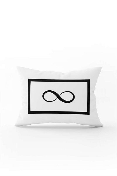 Cango Home White Black Letter Double Sided Digital Printed Throw Pillow Cover Infinity Sign