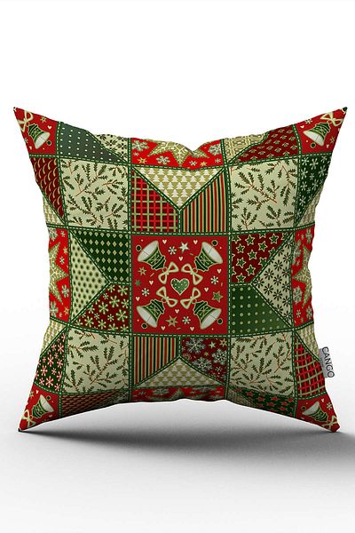 Cango Home Red Green Christmas Themed Digital Printed Throw Pillow Cover Cgh805