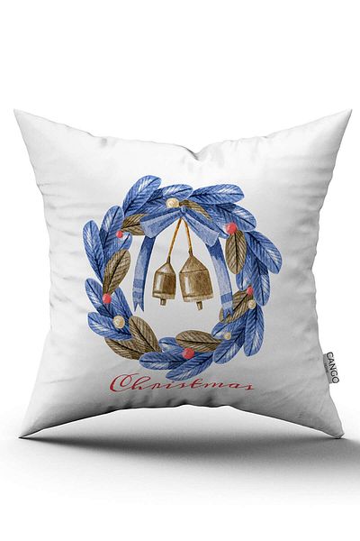 Cango Home Red Blue Christmas Themed Digital Printed Throw Pillow Cover Cgh899