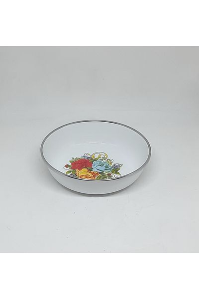 Avşar Enameled Evim 18 cm Enameled Plate Custom Plate Brown Plate