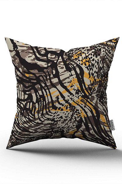 Cango Home Brown Yellow Zebra Pattern Digital Printing Throw Pillow Pillow Case - Cgh352