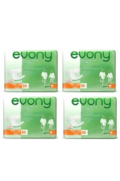 Evony Belbantlı Hasta Bezi 120'li Büyük Large Beden 30lu 4 Paket