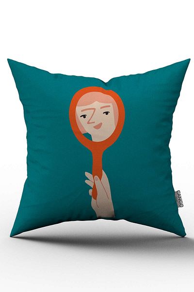 Cango Home Față de pernă cu două fețe, albastru portocaliu, cu figuri moderne - Cgh167-ct