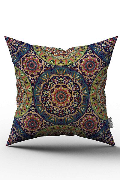 Cango Home Double Sided Green Multicolor Retro Vintage Patterned Digital Printed Throw Pillow Cover - Otyk019-ct