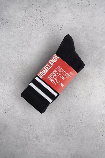 GRIMELANGE Disa Women's Organic Cotton 3 Pack Black Socks