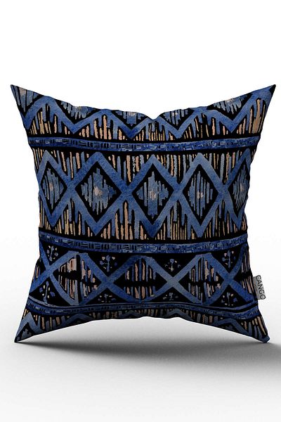 Cango Home Double Sided Yellow Blue Ethnic Patterned Throw Pillow Pillow Case - Cgh238-ct