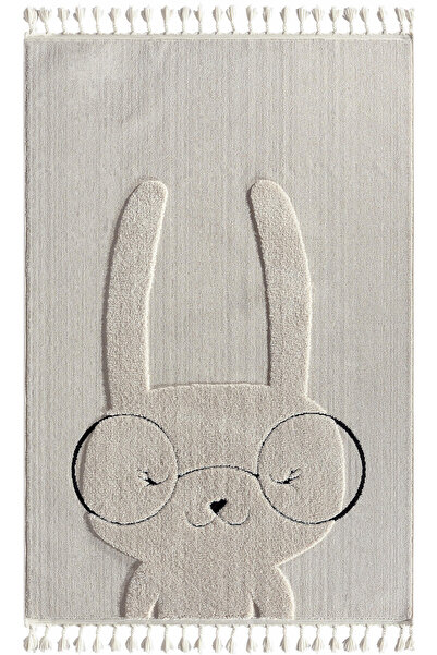 Genel Markalar Kids - Bunny Tavşan Figürlü Krem Bebek Odası Halısı